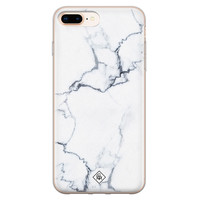 Casimoda iPhone 8 Plus/7 Plus siliconen hoesje - Marmer grijs