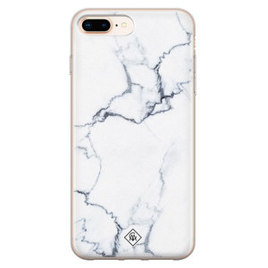 Casimoda iPhone 8 Plus/7 Plus siliconen hoesje - Marmer grijs