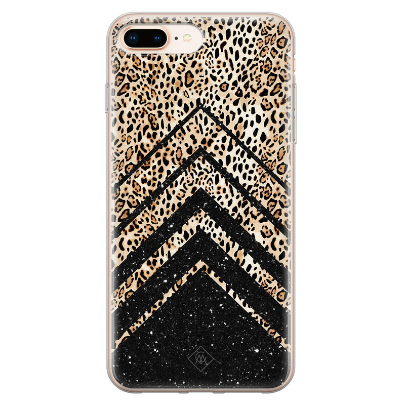 Casimoda iPhone 8 Plus/7 Plus siliconen hoesje - Chevron luipaard