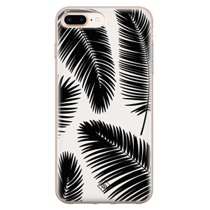 Casimoda iPhone 8 Plus/7 Plus siliconen hoesje - Palm leaves silhouette