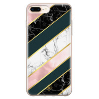 Casimoda iPhone 8 Plus/7 Plus siliconen hoesje - Marble stripes