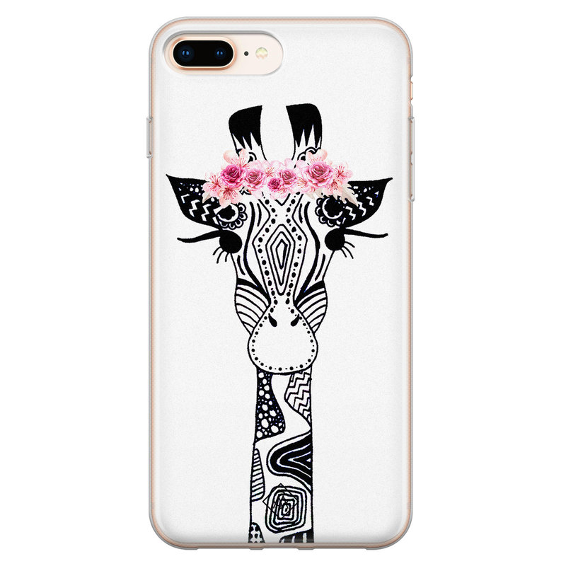 Casimoda iPhone 8 Plus/7 Plus siliconen telefoonhoesje - Giraffe