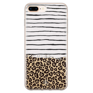 Casimoda iPhone 8 Plus/7 Plus siliconen hoesje - Leopard lines