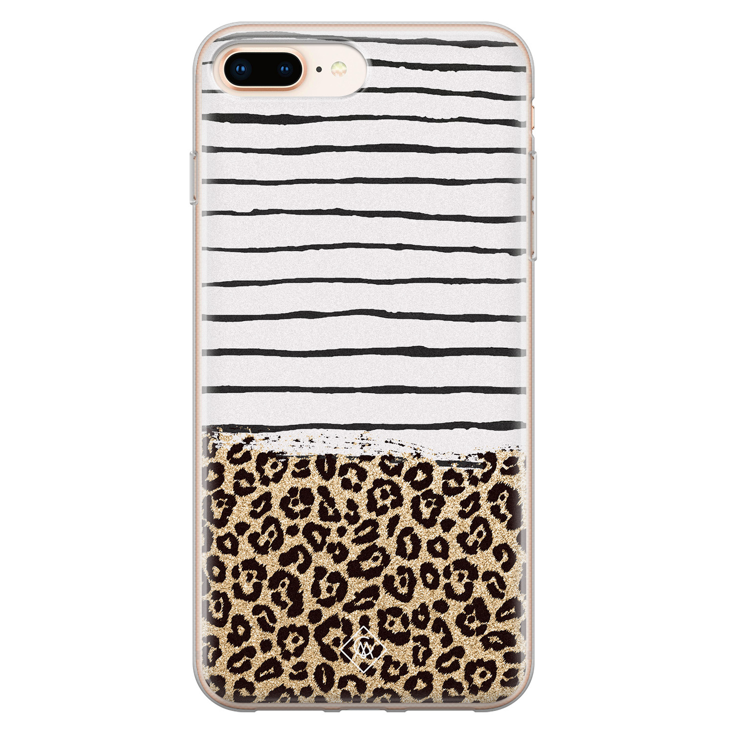 iPhone 8 Plus 7 Plus siliconen telefoonhoesje Leopard lines