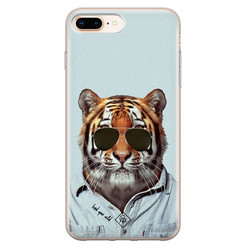 Casimoda iPhone 8 Plus/7 Plus siliconen hoesje - Tijger wild