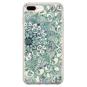 Casimoda iPhone 8 Plus/7 Plus siliconen hoesje - Mandala blauw