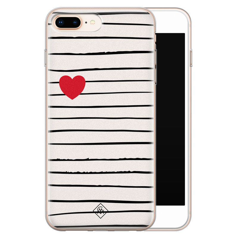 Casimoda iPhone 8 Plus/7 Plus siliconen hoesje - Heart queen