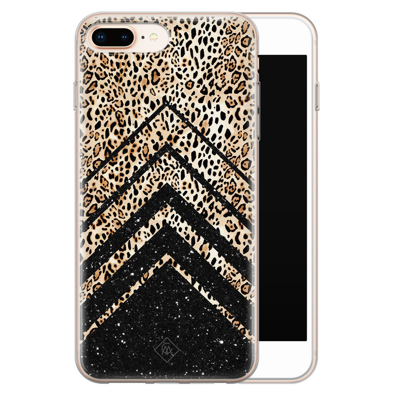 Casimoda iPhone 8 Plus/7 Plus siliconen hoesje - Chevron luipaard