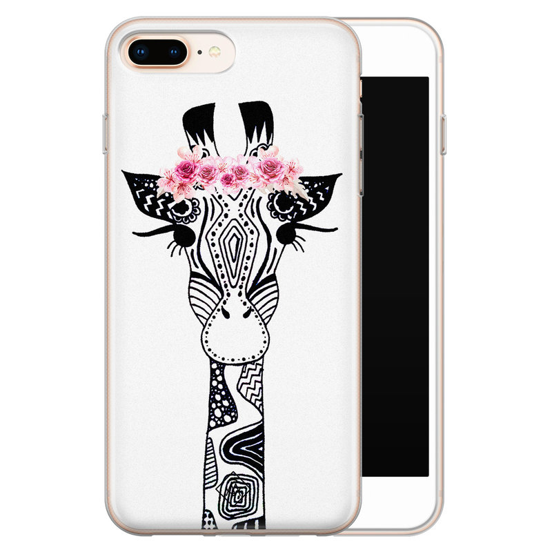 Casimoda iPhone 8 Plus/7 Plus siliconen telefoonhoesje - Giraffe