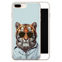 Casimoda iPhone 8 Plus/7 Plus siliconen hoesje - Tijger wild