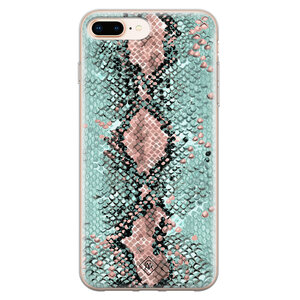 Casimoda iPhone 8 Plus/7 Plus siliconen hoesje - Snake pastel