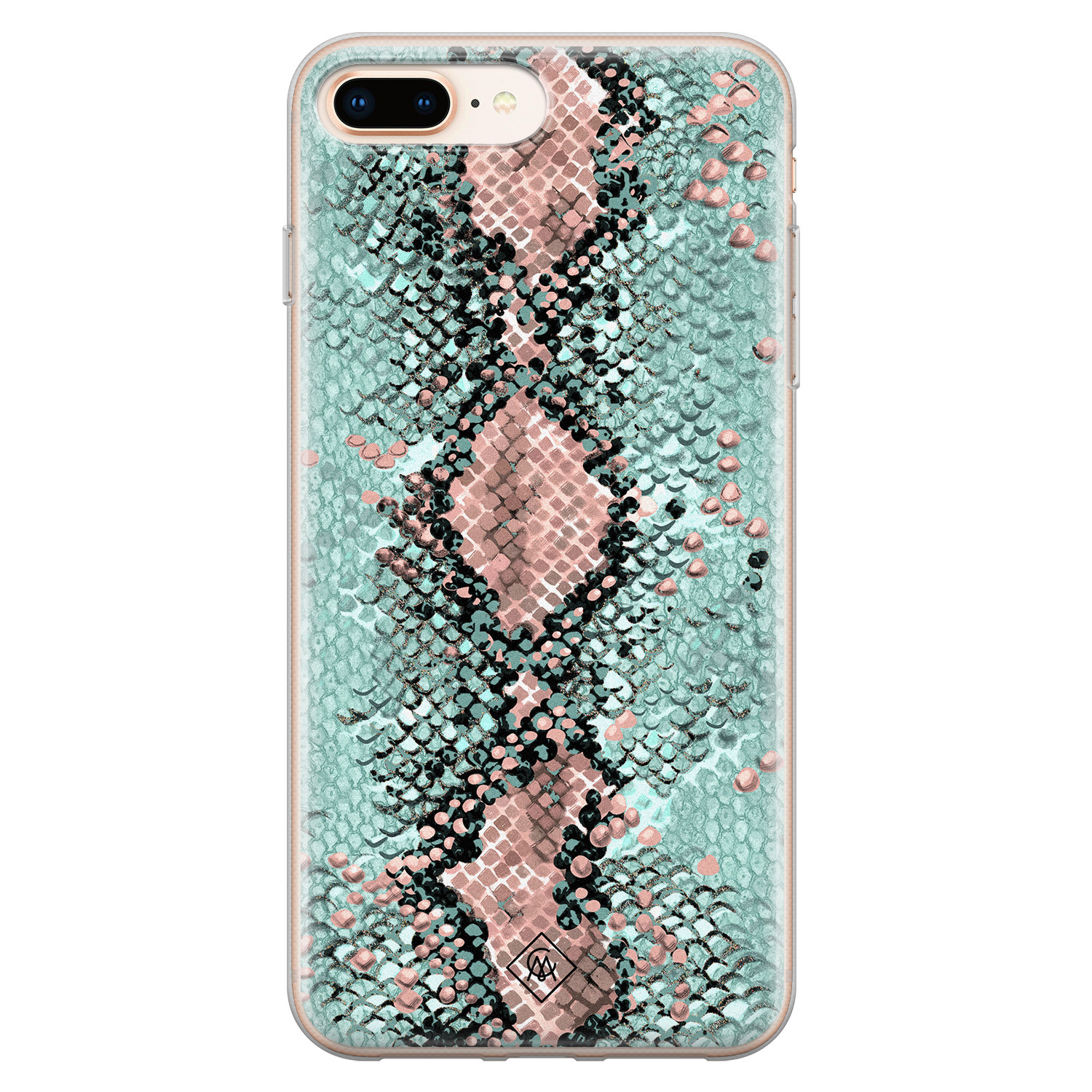 iPhone 8 Plus 7 Plus siliconen hoesje Snake pastel