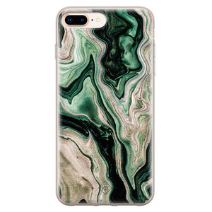 Casimoda iPhone 8 Plus/7 Plus siliconen hoesje - Green waves