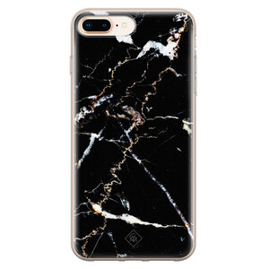 Casimoda iPhone 8 Plus/7 Plus siliconen hoesje - Marmer zwart