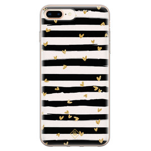 Casimoda iPhone 8 Plus/7 Plus siliconen telefoonhoesje - Hart streepjes
