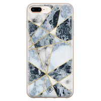 Casimoda iPhone 8 Plus/7 Plus siliconen hoesje - Marmer blauw