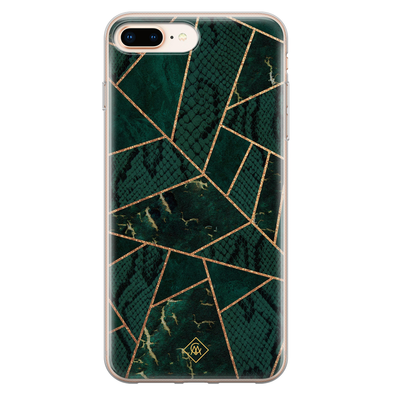 iPhone 8 Plus 7 Plus siliconen hoesje Abstract groen