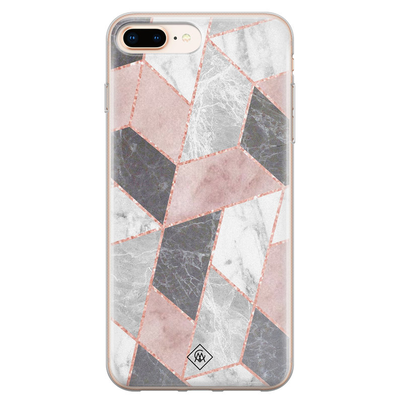 Casimoda iPhone 8 Plus/7 Plus siliconen telefoonhoesje - Stone grid