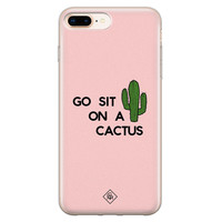 Casimoda iPhone 8 Plus/7 Plus siliconen hoesje - Go sit on a cactus