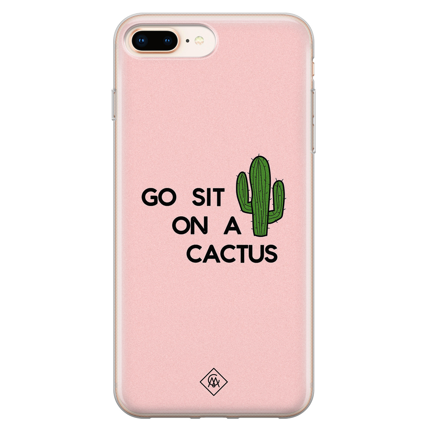 iPhone 8 Plus 7 Plus siliconen hoesje Go sit on a cactus