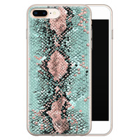 Casimoda iPhone 8 Plus/7 Plus siliconen hoesje - Snake pastel