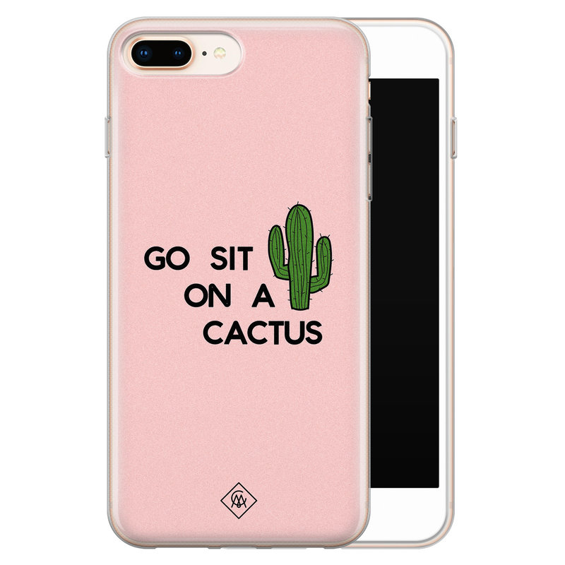 Casimoda iPhone 8 Plus/7 Plus siliconen hoesje - Go sit on a cactus