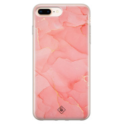 Casimoda iPhone 8 Plus/7 Plus siliconen hoesje - Marmer roze