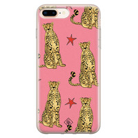 Casimoda iPhone 8 Plus/7 Plus siliconen hoesje - The pink leopard