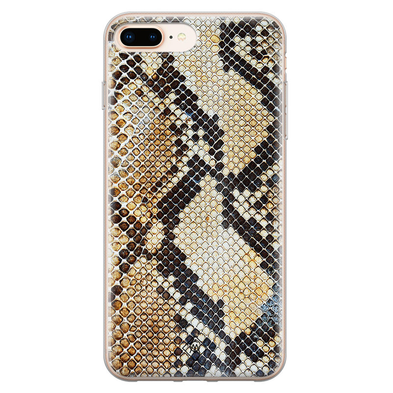 Casimoda iPhone 8 Plus/7 Plus siliconen hoesje - Golden snake