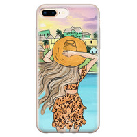 Casimoda iPhone 8 Plus/7 Plus siliconen hoesje - Sunset girl