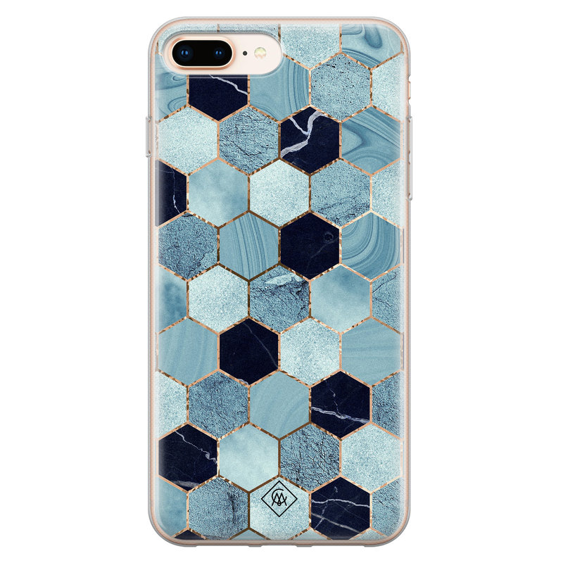 Casimoda iPhone 8 Plus/7 Plus siliconen hoesje - Blue cubes