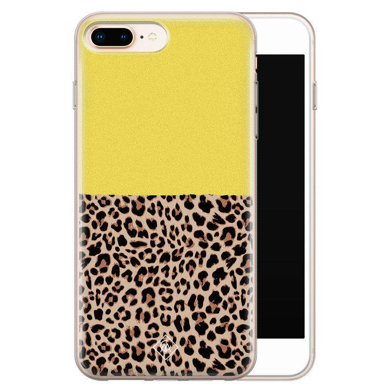 Casimoda iPhone 8 Plus/7 Plus siliconen hoesje - Luipaard geel