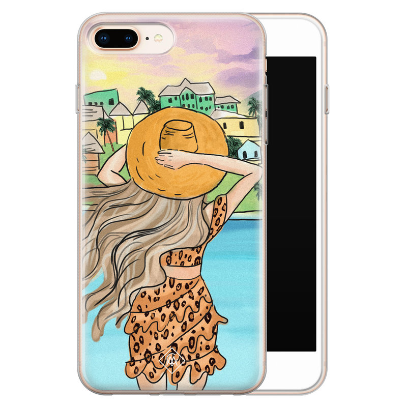 Casimoda iPhone 8 Plus/7 Plus siliconen hoesje - Sunset girl