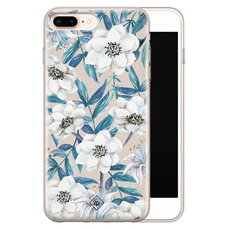 Casimoda iPhone 8 Plus/7 Plus siliconen telefoonhoesje - Touch of flowers