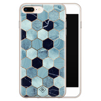 Casimoda iPhone 8 Plus/7 Plus siliconen hoesje - Blue cubes