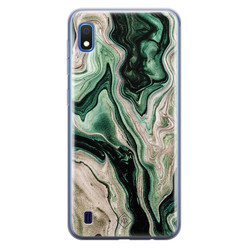 Casimoda Samsung Galaxy A10 siliconen hoesje - Green waves