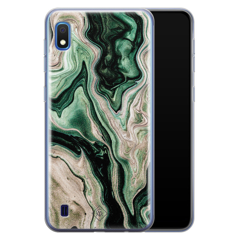 Casimoda Samsung Galaxy A10 siliconen hoesje - Green waves