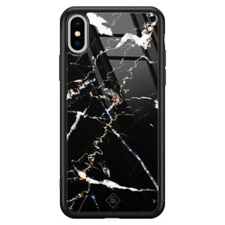 Casimoda iPhone XS Max glazen hardcase - Marmer zwart