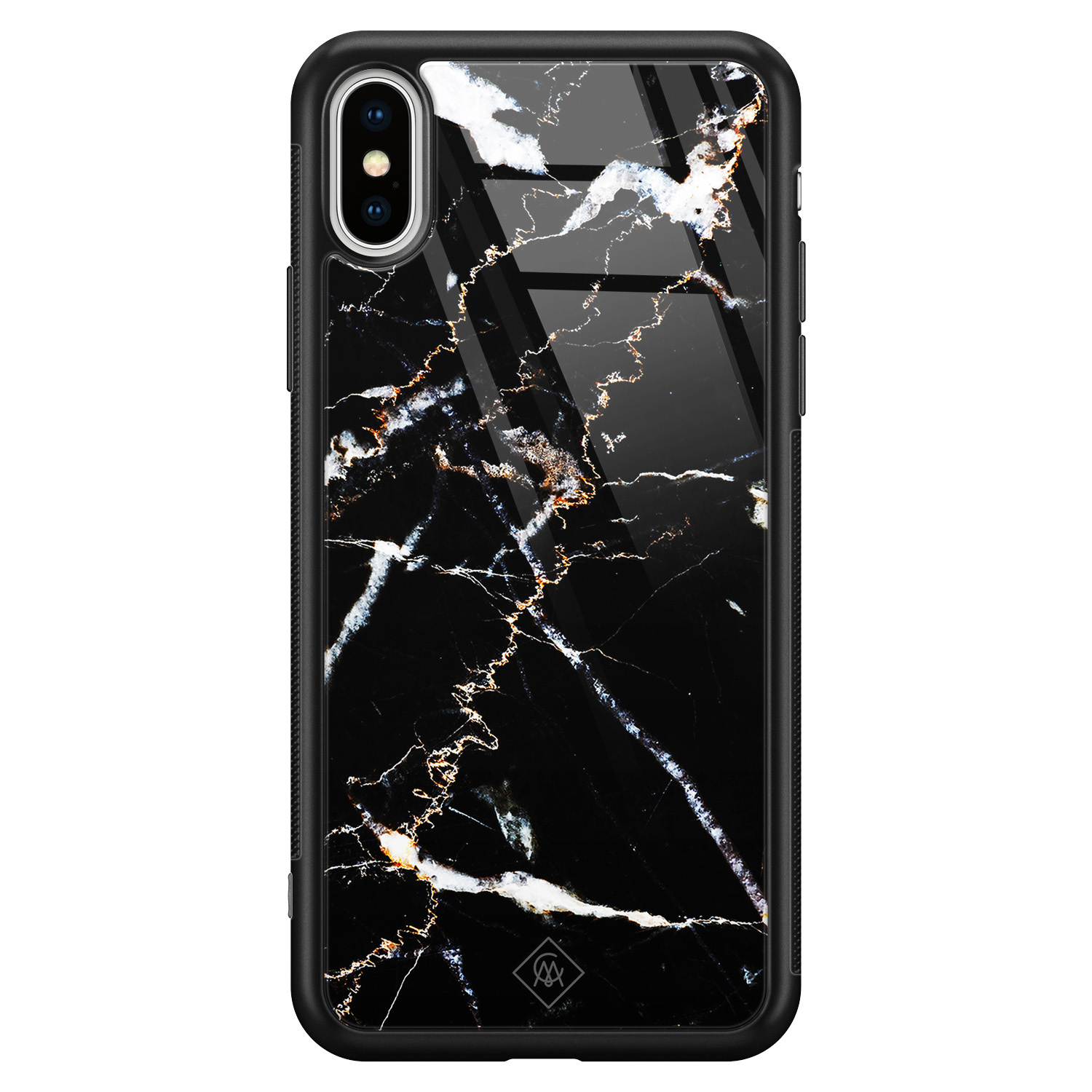 iPhone XS Max glazen hardcase Marmer zwart