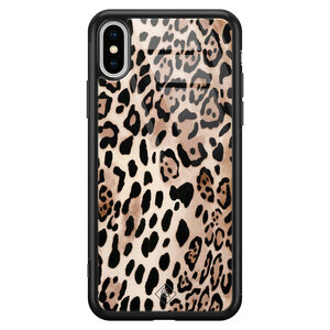 Casimoda iPhone XS Max glazen hardcase - Golden wildcat