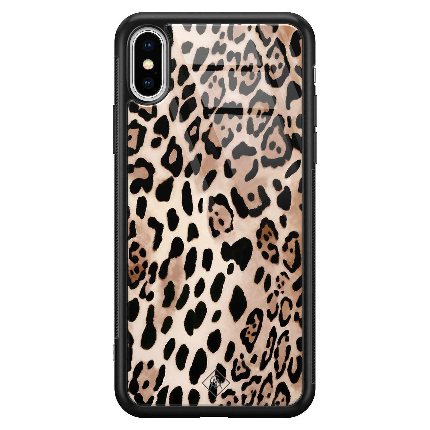 iPhone XS Max glazen hardcase Golden wildcat