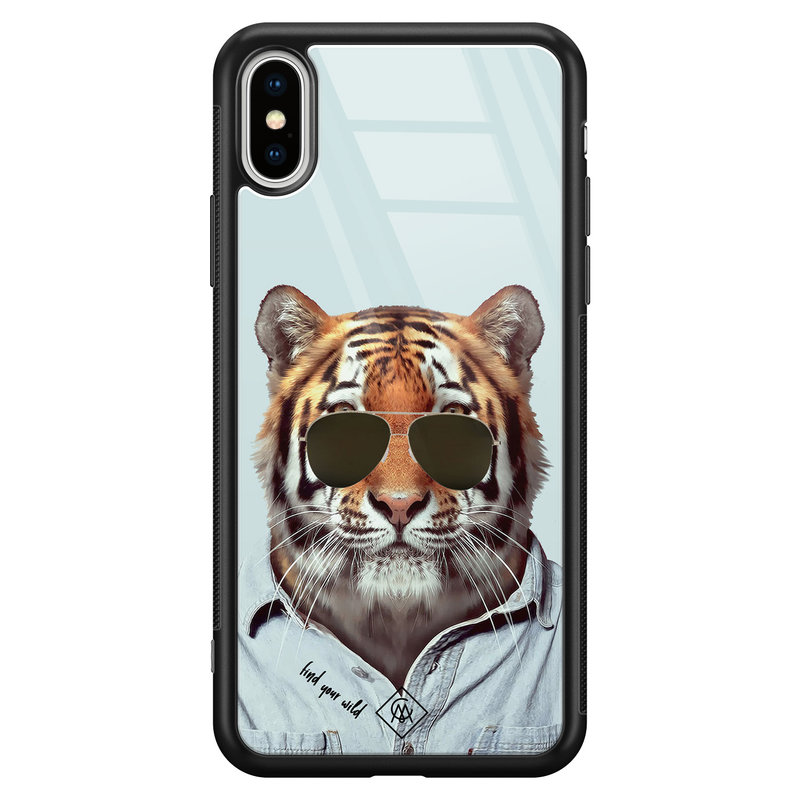 Casimoda iPhone XS Max glazen hardcase - Tijger wild