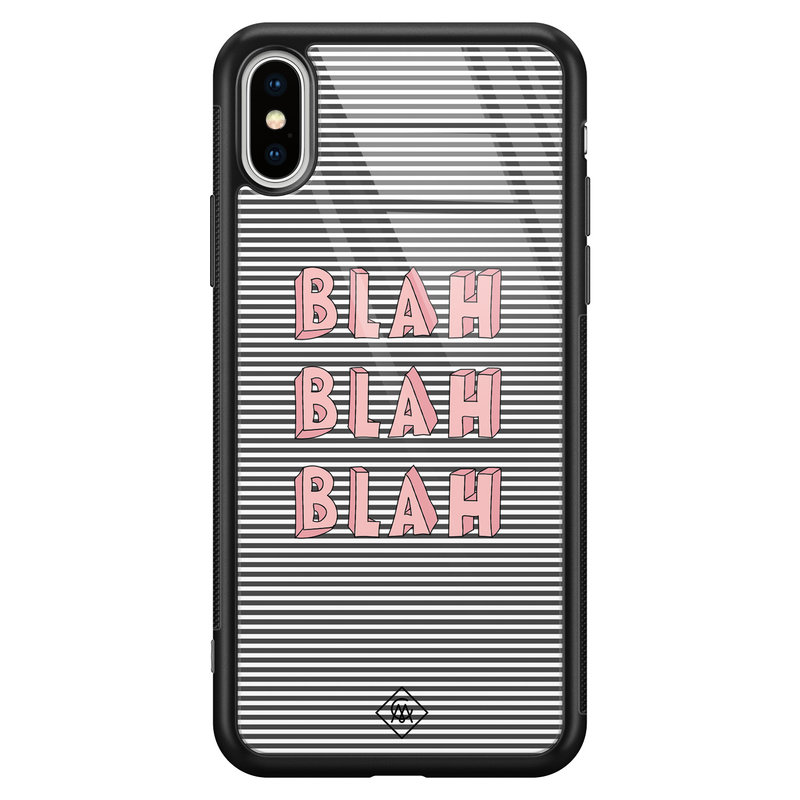 Casimoda iPhone XS Max glazen hardcase - Blah blah blah