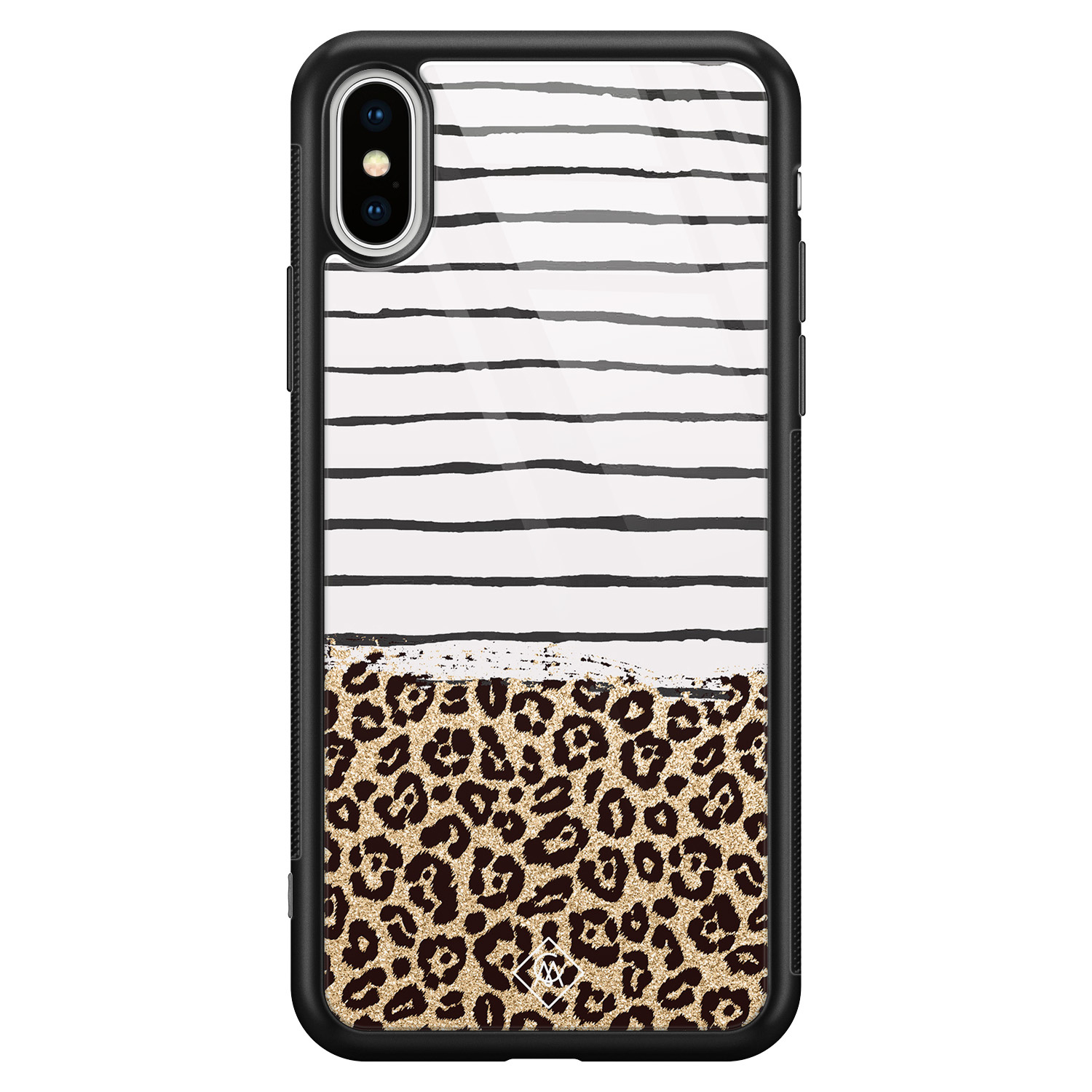 iPhone XS Max glazen hardcase Leopard lines