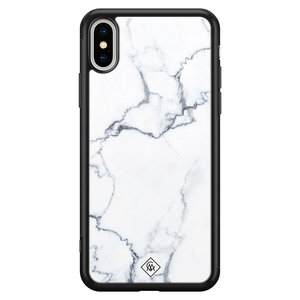 Casimoda iPhone XS Max glazen hardcase - Marmer grijs