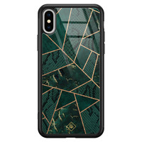 Casimoda iPhone XS Max glazen hardcase - Abstract groen