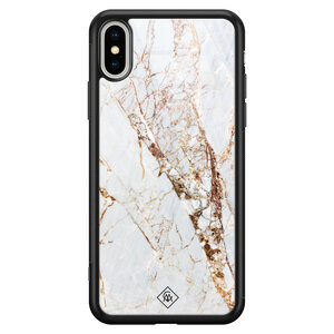 Casimoda iPhone XS Max glazen hardcase - Marmer goud