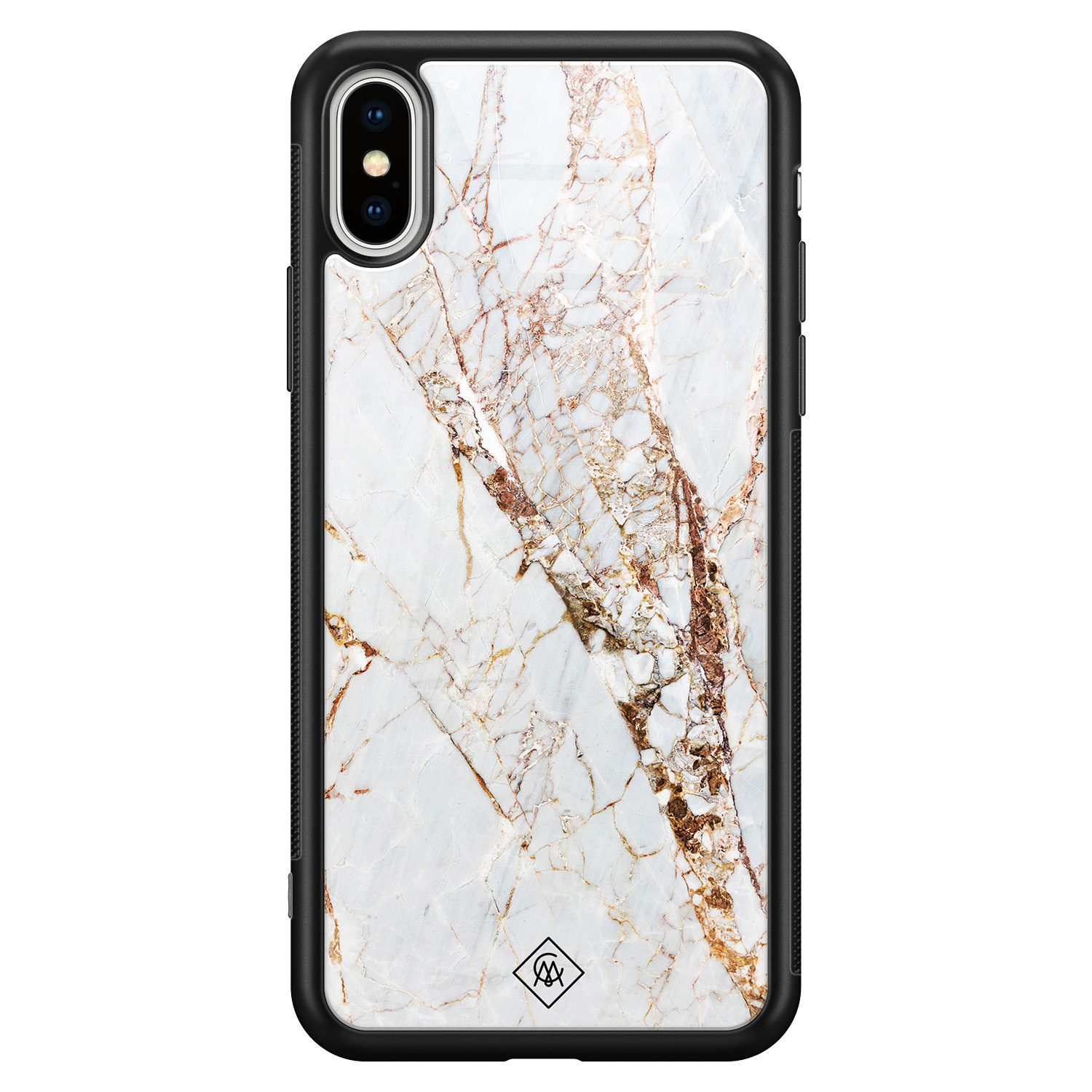 iPhone XS Max glazen hardcase Marmer goud