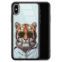 Casimoda iPhone XS Max glazen hardcase - Tijger wild