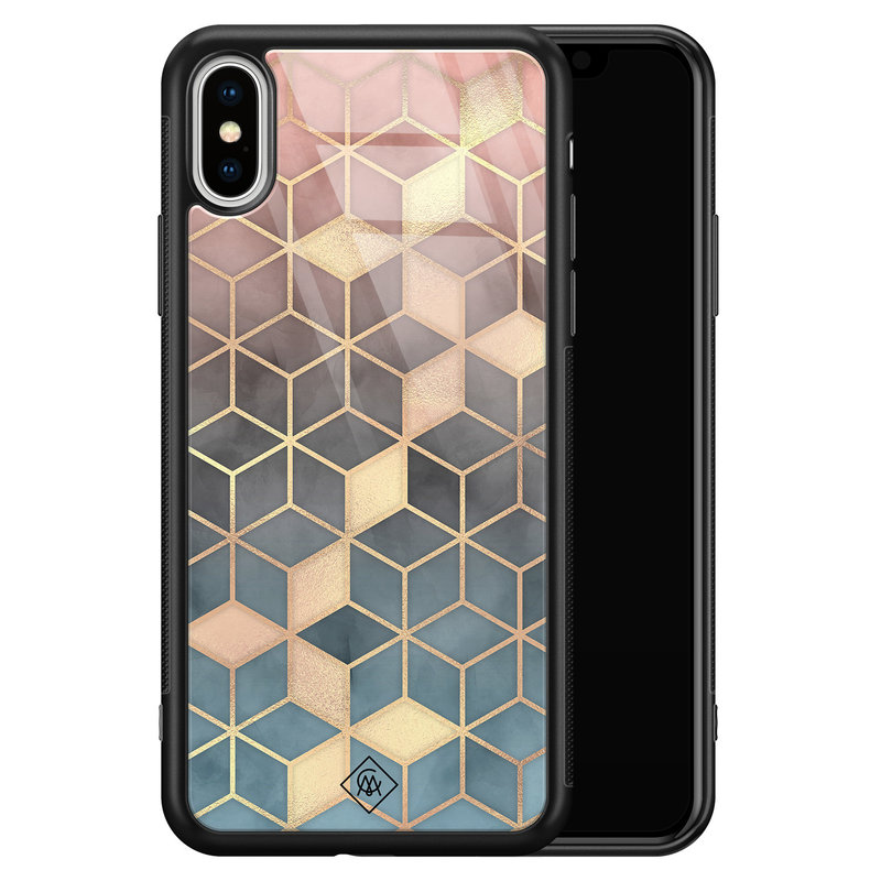 Casimoda iPhone XS Max glazen hardcase - Cubes art